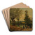 Paysage. Laveuses by Eugne Lambert Art Drink Coaster set Paysage. Laveuses by Eugne Lambert Art Drink Coaster set