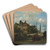 View from the Nieuwengracht in Amsterdam by Elias Pieter van Bommel Art Drink Coaster set