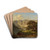 A Mountain Lake With Shepherds by Adolf Chwala Drink Coasters - set of 4