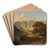 A Mountain Lake With Shepherds by Adolf Chwala Art Drink Coaster set