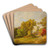 Autumn Landscape With Shepherd, Dog And Sheep by Jasper Francis Cropsey Art Drink Coaster set