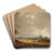 Landscape with Water Course and Farm by Isaac van Ostade Art Drink Coaster set Landscape with Water Course and Farm by Isaac van Ostade Art Drink Coaster set