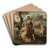 The baptism of Christ by Circle of Maarten van Heemskerck Art Drink Coaster set