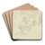 Study sheet; Horses' heads by Johann Erdmann Gottlieb Prestel Art Drink Coaster set