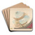 Design for a ceiling with trompe l'oeil balustrade and sky by Jules-Edmond-Charles Lachaise Art Drink Coaster set
