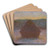 Stack of Wheat (Thaw, Sunset) by Claude Monet Art Drink Coaster set