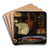 Still Life with Cheeses, Almonds and Pretzels by Clara Peeters Art Drink Coaster set