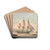Ships of the Line off Dover by Samuel Atkins Drink Coasters - set of 4