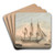 Ships of the Line off Dover by Samuel Atkins Art Drink Coaster set