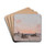 Sunset in the desert over a Bedouin camp by Henri Duvieux Drink Coasters - set of 4