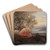Eruption of the Volcano Vesuvius by Johan Christian Dahl Art Drink Coaster set