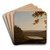 Lake Nemi, sunset by Joseph Wright of Derby Art Drink Coaster set Lake Nemi, sunset by Joseph Wright of Derby Art Drink Coaster set
