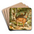 Fallow Deer by Wilhelm Kuhnert Art Drink Coaster set Fallow Deer by Wilhelm Kuhnert Art Drink Coaster set