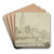 Stadt am Wasser mit Kirche, rechts ein Turm, vorne Kahn mit zwei Personen by Jacob van Ruisdael Art Drink Coaster set