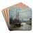 Canal Au Clair De Lune by Stanislas Lpine Art Drink Coaster set