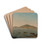 A View Of Naples From The Portici, The Castel Dell'ovo On The Left by Simon Denis Drink Coasters - set of 4