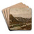 Barges in Dinant by Flicien Rops Art Drink Coaster set
