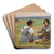 Lunch Break in the Fields by Charles Sprague Pearce Art Drink Coaster set Lunch Break in the Fields by Charles Sprague Pearce Art Drink Coaster set