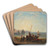 Unloading the catch in Freshwater Bay by John Wilson Carmichael Art Drink Coaster set