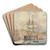 View of Malta by Charles Dyce Art Drink Coaster set