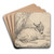 Study of a Donkey Under a Tree by George Morland Art Drink Coaster set Study of a Donkey Under a Tree by George Morland Art Drink Coaster set