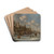 A winter landscape with skaters on a frozen lake near a city wall by Thomas Heeremans Drink Coasters - set of 4 A winter landscape with skaters on a frozen lake near a city wall by Thomas Heeremans Drink Coasters - set of 4