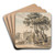 North-East View of Sir John Elvil's House on Englefield Green near Egham in Surrey by Paul Sandby Art Drink Coaster set