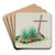 Child's Grave with Wooden Cross - Bottle Decorations by Majel G. Claflin Art Drink Coaster set