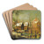 Townscape With Skaters On A Frozen River by Jacob Grimmer Art Drink Coaster set Townscape With Skaters On A Frozen River by Jacob Grimmer Art Drink Coaster set