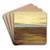 Solnedgang over Brovandene syd for Skagen by Michael Ancher Art Drink Coaster set