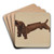 Dachsund Foot Scraper by Henrietta S. Hukill Art Drink Coaster set