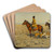 Hunting on the steppes by Hugo Ungewitter Art Drink Coaster set Hunting on the steppes by Hugo Ungewitter Art Drink Coaster set
