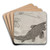 Dinner Service (Rousseau service); Large fish in a Japanese style (no. 19) by Flix Bracquemond Art Drink Coaster set Dinner Service (Rousseau service); Large fish in a Japanese style (no. 19) by Flix Bracquemond Art Drink Coaster set