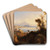 Blick auf den Vesuv by Ferdinand Konrad Bellermann Art Drink Coaster set