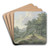 Waldige Berglandschaft mit Ausblick in ein Tal by Karl Franz Kraul Art Drink Coaster set