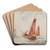 Hollndskt fiskefartyg i bakgrunden korvetten Ordd by Bror Jacob Adelborg Art Drink Coaster set