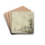 Bei einem Bauernhaus liegt eine Barke, vorne rechts ein Ufer, bei einigen Bumen ein Kahn mit zwei Mnnern by Nicolaas Wicart Drink Coasters - set of 4