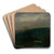 The Tatra Mountain in the Night by Ferdinand Katona Art Drink Coaster set
