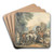 A stagecoach halting at a country inn by Samuel Howitt Art Drink Coaster set A stagecoach halting at a country inn by Samuel Howitt Art Drink Coaster set