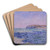 Shadows on the Sea. The Cliffs at Pourville by Claude Monet Art Drink Coaster set