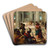 Christ driving the money changers from the Temple by Bonifacio Veronese Art Drink Coaster set