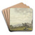 Blick durch Felsen auf dem Feldberg im Taunus nach Reifenberg und in die Mainebene by Christian Georg Schtz the Younger Art Drink Coaster set