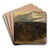 Landscape with the sun shining through by Tadeusz Makowski Art Drink Coaster set Landscape with the sun shining through by Tadeusz Makowski Art Drink Coaster set