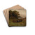 Untitled (five cows grazing with trees and river in background) by Edward Mitchell Bannister Drink Coasters - set of 4