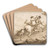 Back View of a Centaur Abducting a Satyress by Giovanni Domenico Tiepolo Art Drink Coaster set