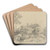 A Wayside Shrine Carved into a Rocky Tor by Friedrich Philipp Reinhold Art Drink Coaster set