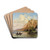 Fishermen on a lake by Anton Hlavacek Drink Coasters - set of 4