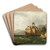 A View of Chillon Castle on Lake Geneva by August Piepenhagen Art Drink Coaster set