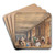 The Long Gallery, Haddon Hall, Derbyshire by Joseph Nash Art Drink Coaster set