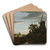 Landscape with a Windmill by Jacob van Ruisdael Art Drink Coaster set